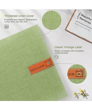Popotop Large Self-Adhesive Photo Album - 60 Pages, DIY Scrapbook for Family, Baby, Wedding - Includes Metal Pen - 13 x 12.6 inches (Grass Green) - Buy Online on SooperMarket.com