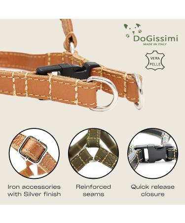 Dogissimi Handmade Leather Dog Harness for Small & Medium Dogs - Adjustable Ergonomic Italian Craftsmanship (Size L Chest 52-69 cm) - Buy Online on SooperMarket.com