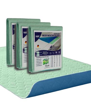 A&F incontinence edition 75x90 (3-pack) -4 layer bis 26280ml/m suction power tunnel pad washingly incontinence pad washable mattress pad for baby bed and cot (75x90 (3 er)) 75x90 3 Pack