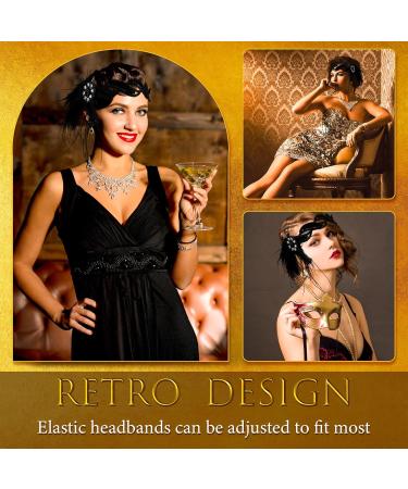WLLHYF 1920s Flapper Headband 20s Feather Hair Band Vintage Feather Crystal Headpiece Gatsby Party Accessories for Women (white diamond) - Buy Online on SooperMarket.com