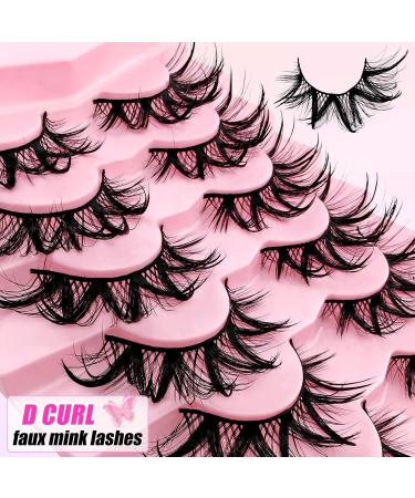 Heracks False Eyelashes Faux Mink Wet Look D-curl Cat-Eye Japanese Style Cosplay Spiky Anime Lashes 20 mm Long Dramatic Thick 7 Pair 7P-Wet-S23 - Buy Online on SooperMarket.com