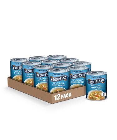 Progresso Traditional, 99% Fat Free Chicken Noodle Soup, 19 oz (Pack of 12)