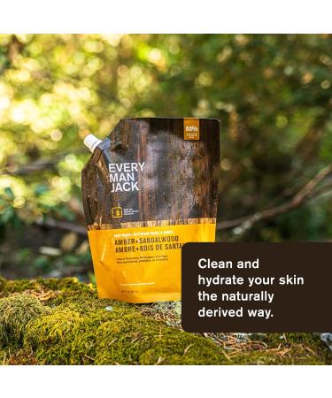 Every Man Jack Amber & Sandalwood Body Wash Refill - Naturally Derived Paraben Free 36oz Pouch + 24oz Bottle - International Shipping Available - Buy Online on SooperMarket.com