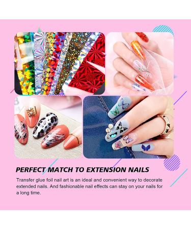 Saviland Nail Art Foil Glue Gel Kit - 2 Bottles 15ML with DIY Fluorescence Starry Stickers and Full Nail Wraps - Nail Art Accessories for Manicure - Buy Online on SooperMarket.com
