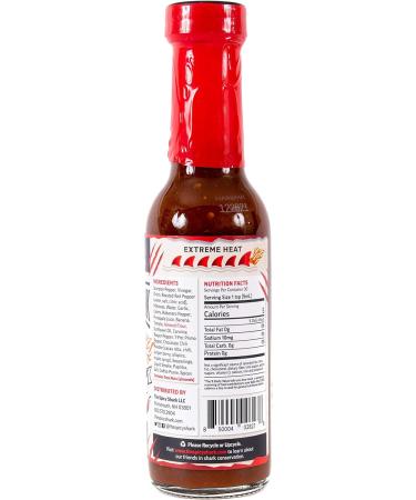 The Spicy Shark Hammah Gatah Extreme Heat Hot Sauce - Made with Scorpion Pepper Habanero Carolina Reaper Pepper & 7-Pot Primo Pepper - Brand Featured on Hot Ones - Buy Online on SooperMarket.com