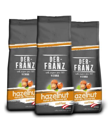 Der-Franz coffee flavoured with hazelnut Arabica and Robusta coffee beans 3 x 500 g Hazelnut 500 g (pack of 3)