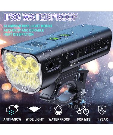 Victagen 6 LED Bike Light 5000 Lumens | Super Bright Front Headlight for Night Riding | Waterproof & Rechargeable | High/Low Beam | Includes Taillights - Buy Online on SooperMarket.com