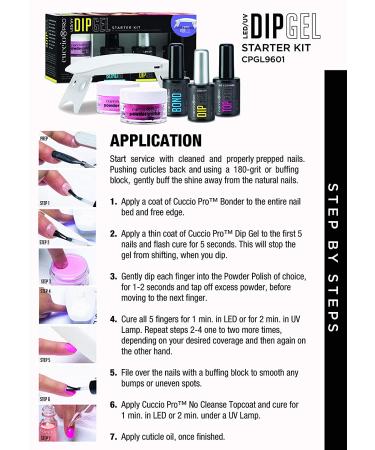 Cuccio Colour Dip Gel Starter Kit | Longwear Formula for Dip Powders & Soak Off Gels | Easy Removal | Includes USB Curing Lamp - 6 Pc - Buy Online on SooperMarket.com