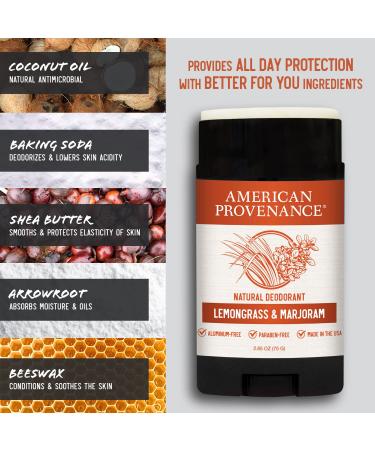 American Provenance Natural Deodorant for Men - Aluminum Free, Long-Lasting, Essential Oils - Lemongrass & Marjoram - Buy Online on SooperMarket.com