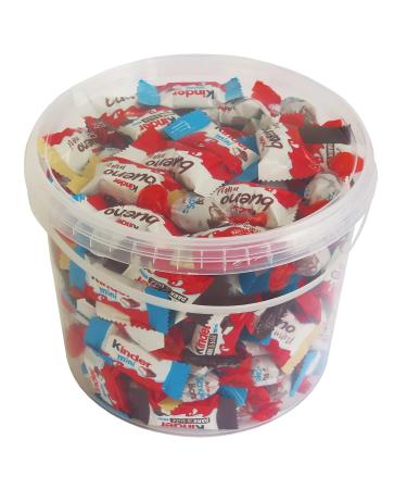 Party Bucket with Ferrero Kinder Minis - Individually Wrapped Chocolate Treats 966g Pack - Perfect for Celebrations & Events - Buy Online on SooperMarket.com