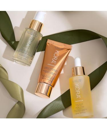 KORA Organics Nourish & Glow Trio Gift Set | Noni Glow Oil Turmeric Mask & Milky Mushroom Cleanser International Shipping Available - Buy Online on SooperMarket.com