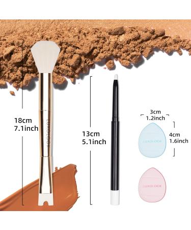 U-Shaped Viral Contour Nose Brush Set | Dual-Ended Makeup Brush & Foundation Sponge for Perfect Contouring | Enhance Your Look with Professional Makeup Tools - Buy Online on SooperMarket.com
