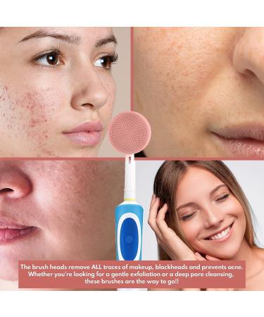 2-Pack Waterproof Silicone Facial Cleansing Brush Replacement Heads for Oral B Braun Electric Toothbrush Bases - Buy Online on SooperMarket.com