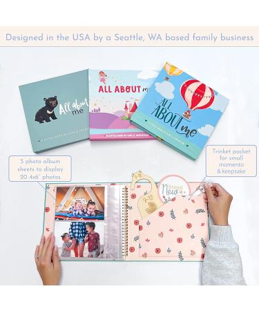 RubyRoo Baby Memory Book for Girls - 60 Page Hardcover Scrapbook for First 5 Years - Keepsake Photo Album and Milestone Journal - Perfect Baby Shower Gift - Buy Online on SooperMarket.com
