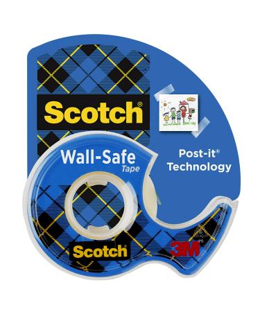 Scotch Wall-Safe Tape  1 Rolls Sticks Securely  Removes Cleanly  Invisible  Designed for Displaying  Photo Safe  3/4 in x 650 in (183)