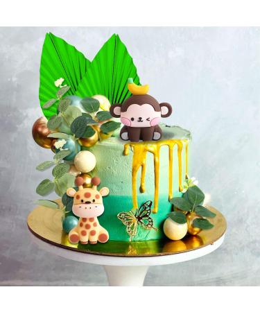 Jevenis Sage Green Jungle Birthday Decor - Tortendeko Animals for Baby Showers & Parties - Buy Online on SooperMarket.com