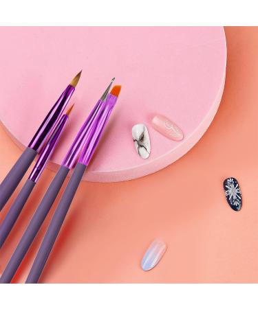 Glow 20-Part Nail Art Brush & Dotting Tool Set - Ideal for Beginners & Professionals - Affordable Wooden Handle Brushes in Purple - Buy Online on SooperMarket.com