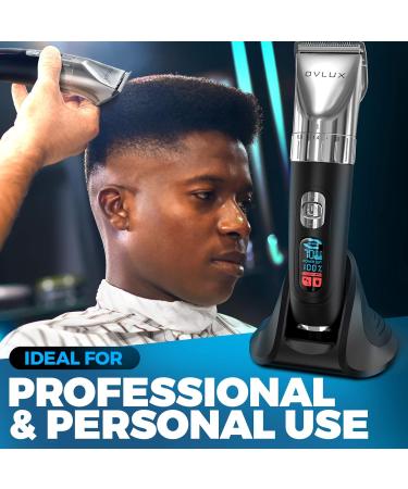 OVLUX Advanced Hair Clipper Kit - Corded/Cordless Ergonomic LED Display Stainless Steel Blades Men's Hair & Beard Styling - 4 Guide Combs & Accessories - Buy Online on SooperMarket.com