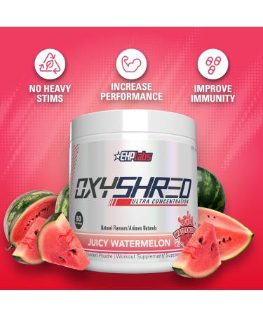 EHPlabs OxyShred Thermogenic Pre Workout Powder & Shredding Supplement - Preworkout for Men & Women Sugar Free Energy Powder with 150mg of Caffeine - Juicy Watermelon 60 Servings - Buy Online on SooperMarket.com