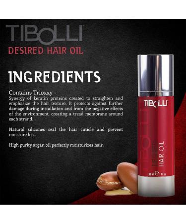 Tibolli Desired Hair Oil 1 fl oz - Anti-Frizz & Repair for Dry Damaged Hair - Natural Ingredients for Men & Women - 30ml - Buy Online on SooperMarket.com