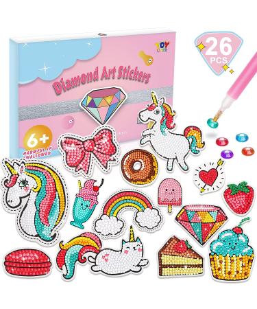 TOY Life Diamond Painting Kits for Kids and Beginner Mosaic Sticker Art Kits Diamond Art for Kids 26pcs Diamond Painting Stickers  Gem Sticker Gem Art and Craft Kits for Kids Diamond Dots Girls 6-8-12 Diamond Art Sticker