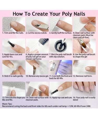Lofuanna 60g Clear Poly Gel Nail Kit | All-in-One Starter Set for Nail Extensions | Includes Slip Solution, Nail Forms, Brush & Glass Cup | Ideal for Beginners - Buy Online on SooperMarket.com