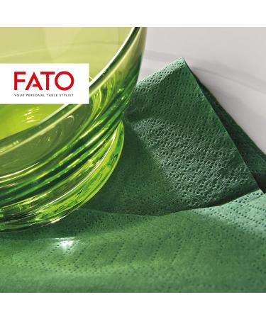 Fato Disposable Paper Napkins - 50 Count Forest Green 33x33cm 4-Folded 2-Layer Eco-Friendly Ideal for Lunches & Buffets - FSC Certified - Buy Online on SooperMarket.com