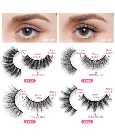 MAGEFY 24 Pairs Faux Mink Eyelashes - 4 Styles Natural & Dramatic False Lashes Pack for Women - Buy Online on SooperMarket.com