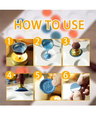 LANDVIDI Silicone Wax Seal Mat - Wax Seal Kit with 30-Cavity Mold and 300 Adhesive Dots for DIY Craft Projects - Buy Online on SooperMarket.com