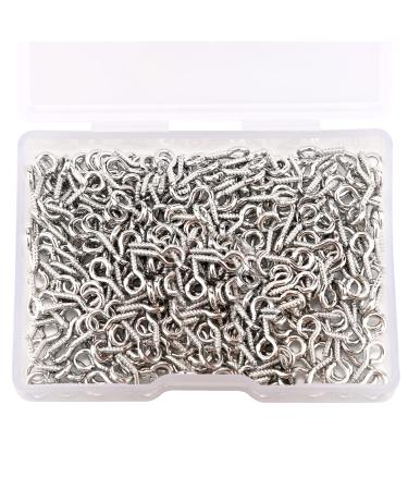 AIEX 300 pcs Screw Eye Pins Hooks Eyelets Screw Threaded for Jewelry Making Findings DIY Crafts, Dark Silver