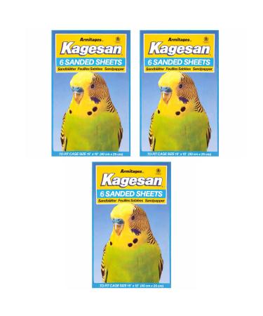 Kagesan Blue BIRD CAGE SAND PAPER SHEETS 3X6 PACK 18 SHEETS 40cmX25cm