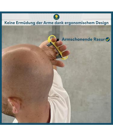 Twinshaver Bald Shaver 0mm | 4 Razor Blades Cut Protection & 80% Time Saving Body & Head Razor for Men & Women - Yellow/Silver - Buy Online on SooperMarket.com