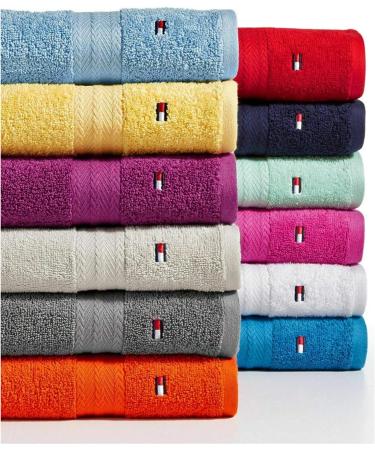 Tommy Hilfiger Modern American Solid Bath Towel - 30 x 54 Inches, 100% Cotton, 574 GSM - Botanical Garden Color - Buy Online on SooperMarket.com