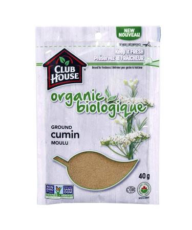 Club House Quality Natural Herbs & Spices Organic Ground Cumin 40g 1.4 Ounce (Pack of 1)