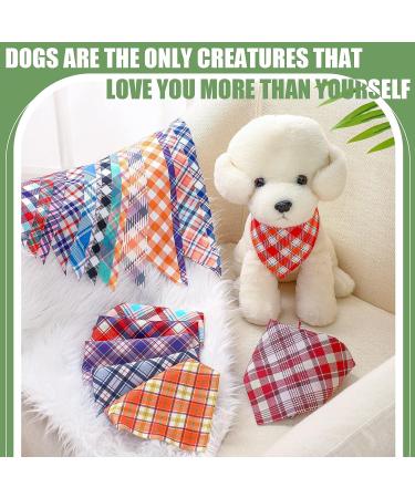30 Pieces Cute Style Plaid Dog Bandanas - Adjustable & Washable Triangle Scarf for Small to Medium Dogs and Cats - Buy Online on SooperMarket.com