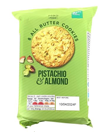 M&S Food 8 All Butter Cookies Pistachio & Almond Flavour 200g - 2 Pack in a Premier Life Store Box