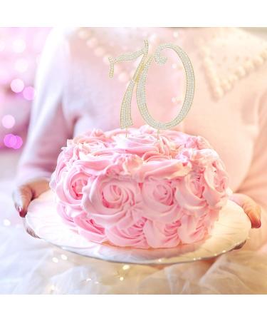 70 Cake Topper for 70th Birthday or Anniversary Gold Crystal Rhinestone Decoration (Gold) - Buy Online on SooperMarket.com