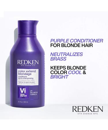 REDKEN Blondage Purple Shampoo & Conditioner Set | Hair Toner for Blonde & Color Treated Hair | Neutralizes Brassy Tones | Citric Acid Formula | 10.1 Fl. Oz (Pack of 2) - Buy Online on SooperMarket.com