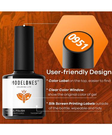 Modelones Fall Gel Nail Polish Kit - 12 Colors Soak Off Set for DIY Home Salon Manicure - Yellow, Sage Green, Orange, Nude, Blue, Red, Black - 0.24oz - LED Gel Nail Polish Set - Vintage Era - Buy Online on SooperMarket.com