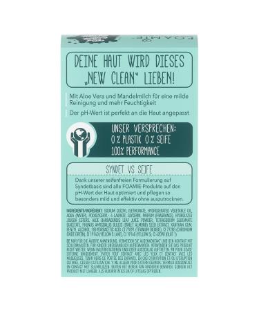 Foamy Solid Facial Cleanser for Dry Skin - Aloe Vera & Almond Milk 100% Vegan Plastic-Free 60g - Buy Online on SooperMarket.com