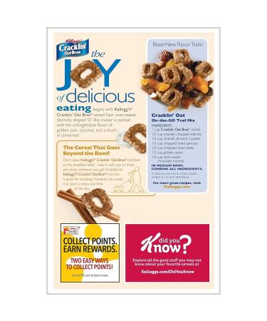 Kellogg's Cracklin' Oat Bran Cereal - High Fiber, 8 Vitamins & Minerals, Original Flavor - 16.5oz Box - Buy Online on SooperMarket.com