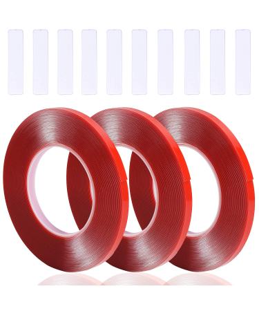 Noverlife 3PCS 30m/36yd Double Side Adhesive Nail Art Tape with 10PCS Arcylic Nail Display Sticks Waterproof Removable Traceless Clear Mounting Tape for Salon Nail Tips Colors Designs Showcase 3PCS Nail Art Tape