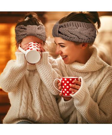 Whaline Knit Headbands Winter Ear Warmers Twisted Turban Head Wraps, 6 Pieces Set - Yellow Grey Colors | Hair Accessories for Women Girls - Buy Online on SooperMarket.com