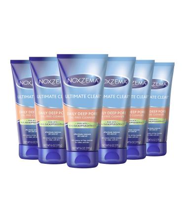 Noxzema Daily Deep Pore Cleanser For visibly clearer skin Ultimate Clear Face Wash Removes Dirt Makeup and Oil 6 Ounce (Pack of 6)