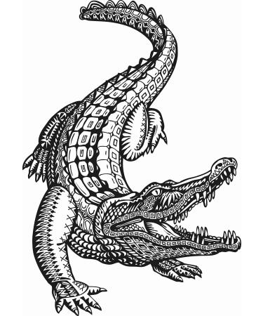 Dopetattoo Six sheets Temporary Tattoos for Men and Women Animals Caiman Crocodiles Alligator or Animal Tribal Ethnic Ornament for Men Temporary tattoo for Women Neck Arm Chest for Woman
