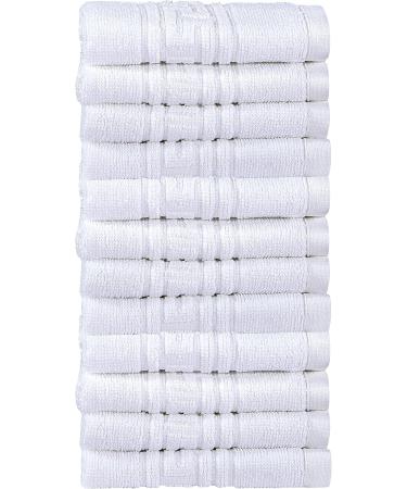 Set of 12 White Quick Dry 100% Cotton Washcloths - Soft & Absorbent - Buy Online on SooperMarket.com