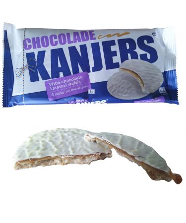 Kanjers Dutch White Chocolate Stroopwafels Caramel Cookies 180G
