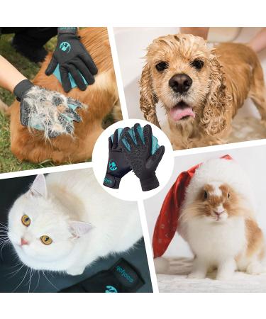 COOLJOB Patented Pet Grooming Gloves with Web - Reusable & Washable Brush for Dogs, Cats, Horses - Hair Remover & Massage Tool - Shedding Supplies for Washing & Bathing - Men's One Size - Buy Online on SooperMarket.com