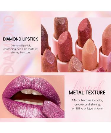 Metallic Pink Lipstick - Long Lasting High Shine Glitter Creamy Transfer Proof & Full Coverage | Shimmer High Impact Lightweight Lip Makeup for Women - Buy Online on SooperMarket.com