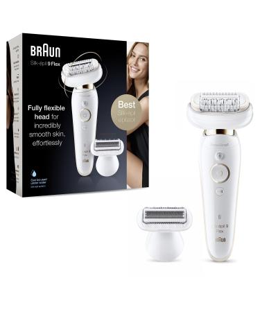 Braun Silk- pil 9 Flex Epilierer Women / Hair Remunner 5 attachments bag with a flexible head for simpler hair removal 9-006 white / gold 9006